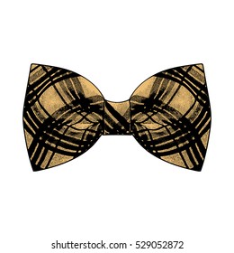 Bow tie. Beige color. Vector illustration