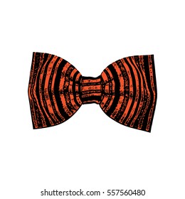 Bow tie. Black and Flame color. Vector illustration
