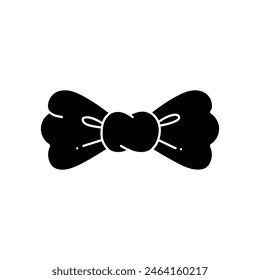 Bow tie black hand drawn icon