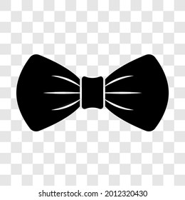 Bow tie black icon isolated on transparent background. Men necktie fashion accessory symbol. Vector illustration.