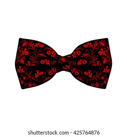 Bow tie. Black and red color. Vector