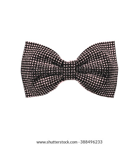bow tie. black and rose quartz color. vector illustration
