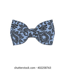 bow tie. black and serenity color. vector illustration