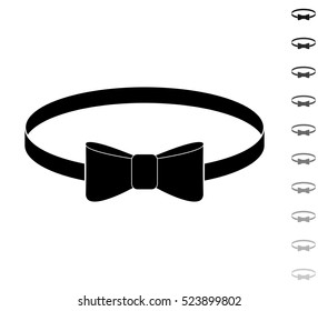 Bow tie - black vector icon and ten icons in  shades of grey
