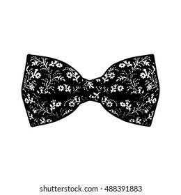 Bow tie. Black and white color. Vector illustration