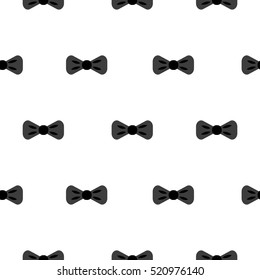 Bow Tie Black And White Seamless Pattern. Fashion Vector Background.