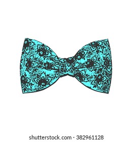 bow tie. blue color. vector illustration