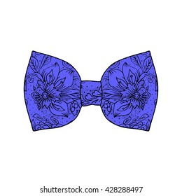Bow tie. Blue color. Vector