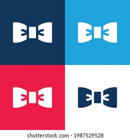 Bow Tie blue and red four color minimal icon set