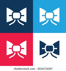 Bow Tie blue and red four color minimal icon set