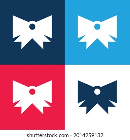 Bow Tie blue and red four color minimal icon set