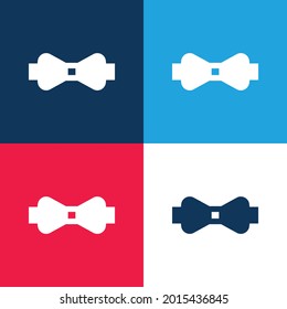 Bow Tie blue and red four color minimal icon set