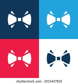 Bow Tie blue and red four color minimal icon set