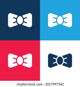 Bow Tie blue and red four color minimal icon set