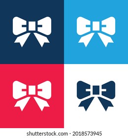 Bow Tie blue and red four color minimal icon set