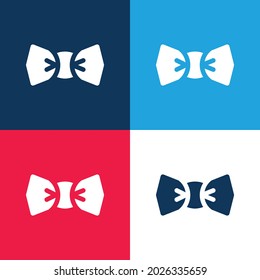 Bow Tie blue and red four color minimal icon set