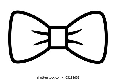 Bow tie or bowtie fashion accessory line art vector icon for apps and websites