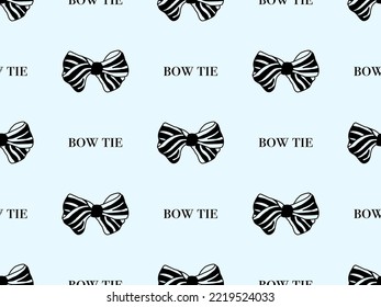 Bow Tie Cartoon Character Seamless Pattern On Blue Background