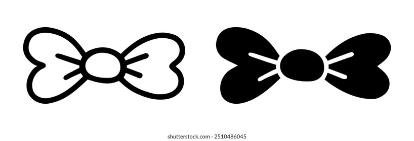 Doodle de dibujos animados de pajarita, Vector.