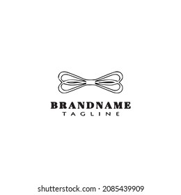 bow tie cartoon logo icon design template black modern isolated vector cute