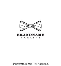 bow tie cartoon logo icon design template black modern isolated illustration