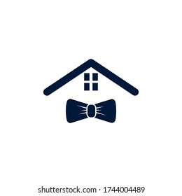 bow tie ceremony house vector design template illustration