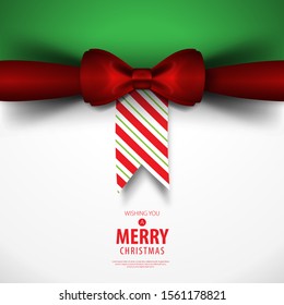 Bow Tie for Christmas. Minimalist Creative Design Concept Background