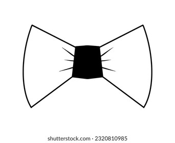 Bow tie. Classic variant. Black and white color. Doodle