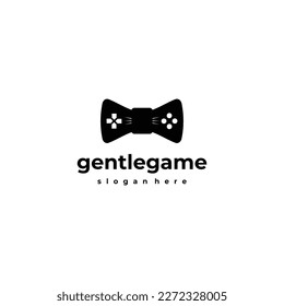 bow tie combine with controller logo design concept