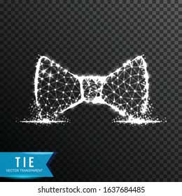 bow. tie from connecting dot and line. light effect. vector illustration, isolated on transparent background