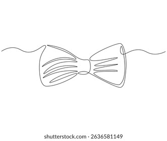Bow tie continuous line. Continuous one line drawing of bow tie. wedding, accessory, fashion concept. Single line drawing
