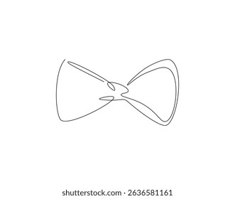 Bow tie continuous line. Continuous one line drawing of bow tie. wedding, accessory, fashion concept. Single line drawing