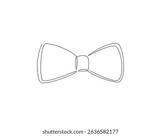 Bow tie continuous line. Continuous one line drawing of bow tie. wedding, accessory, fashion concept. Single line drawing
