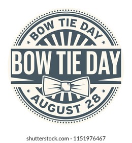 Bow Tie Day, August 28, rubber stamp, vector Illustration