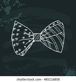 Bow tie doodle on black board
