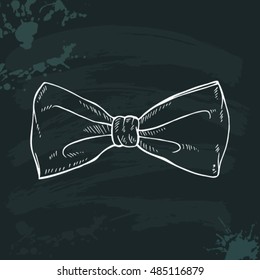 Bow tie doodle on black board