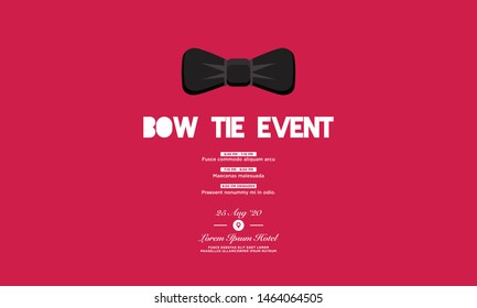 Bow Tie Event Invitation Design with Where and When Details