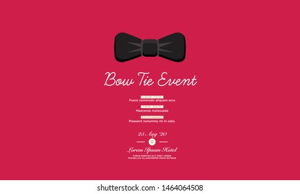 Bow Tie Event Invitation Design with Where and When Details