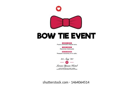 Bow Tie Event Invitation Design with Where and When Details