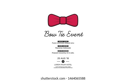 Bow Tie Event Invitation Design with Where and When Details