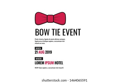 Bow Tie Event Invitation Design with Where and When Details