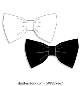 Bow tie fashion set. Vector isolated.