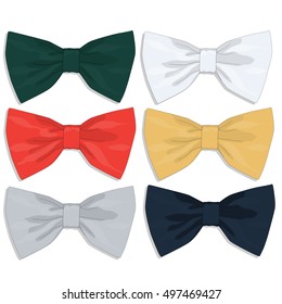 Bow tie fasion set. Vector isolated.