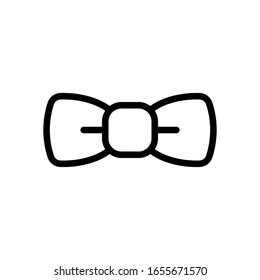 Bow tie, festive linear logo. Black icon on white background