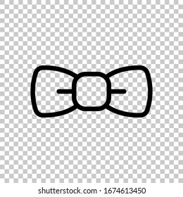Corbata, logo lineal festivo. Símbolo negro sobre fondo transparente