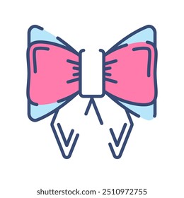 Bow Tie Fill Color Icon, Vector illustration
