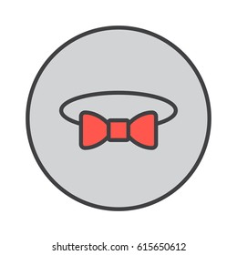 Bow tie filled outline icon, round colorful vector sign, circular pictogram. Symbol, logo illustration