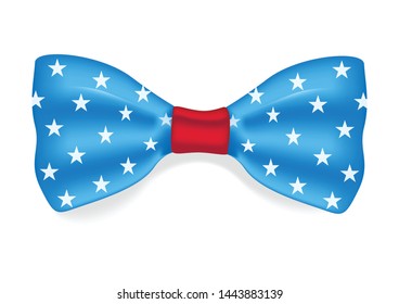 Bow tie with flag of United States of America illustration isolated on white background, Vector