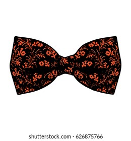 Bow tie. Flame and black color. Vector illustration