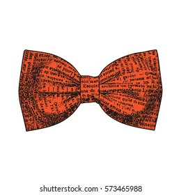 Bow tie. Flame color. Vector illustration
